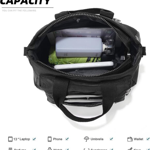 Women Canvas Tote Bag Small Crossbody Shoulder Purse Work Travel - Picture 4 of 7